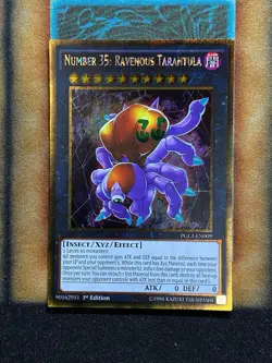 Yugioh Number 35: Ravenous Tarantula PGL3-EN009 Gold Secret Rare 1st Ed NM - Image 1