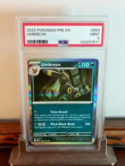 Umbreon Pokemon Card Rare Holo - Prismatic Evolutions no. 59 - PSA Mint 9 - Image 1