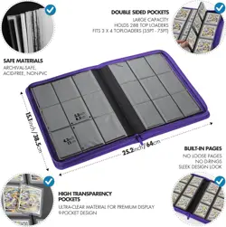 Toploader Binder, Trading Card Binder Storage, 252 9 Pocket Top Loader Binder... - Image 5