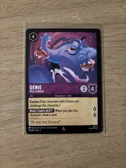 Disney Lorcana Azurite Sea Genie Wish Fulfilled 53/204 EN6 Rare Non-Foil Card - Image 1