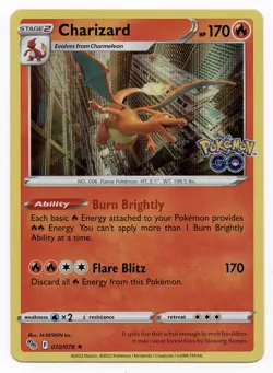 Charizard 010/078 Pokemon Go Holo Rare Card NEAR MINT/MINT - Image 1