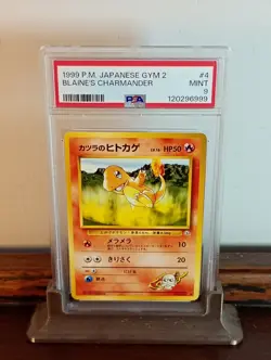 Blaine's Charmander Non Holo Japanese Gym 2 Pokemon Card - PSA Mint 9 - Image 1