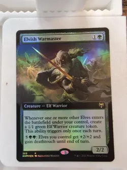 Elvish Warmaster (Extended Art) Kaldheim Foil MTG - Image 1