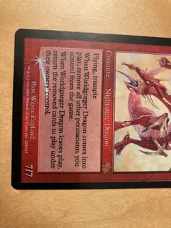 JUD Worldgorger Dragon Foil English MTG Judgment 1st Edition Used Game Card - Image 3