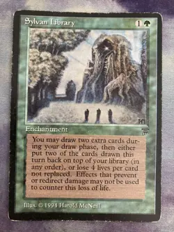 LEG Forest Wisdom Sylvan Library MTG First Edition EDH Used Plaid - Image 1