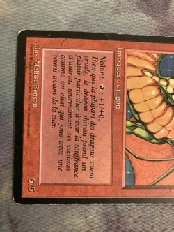 FBB Mount Shiv Dragon French 1st Edition Black Frame Plaid MTG Revised Old Used - Image 3
