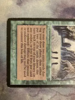 LEG Forest Wisdom English First Edition MTG Plaid Sylvan Library Card - Image 3