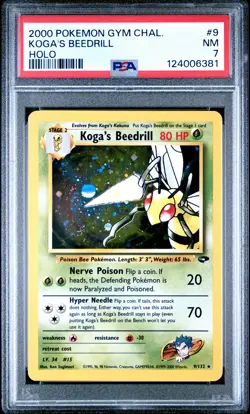 2000 POKEMON GYM CHALLENGE HOLO #9 KOGA'S BEEDRILL PSA 7 - Image 1