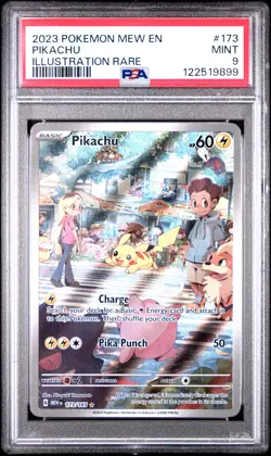 2023 POKEMON MEW EN-151 ILLUSTRATION RARE #173 PIKACHU PSA 9 - Image 1