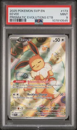 2025 POKEMON SVP EN-SV BLACK STAR PROMO #173 EEVEE PSA 9 - Image 1