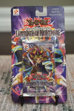 2002 Yugioh LON Unlimited Labyrinth of Nightmare Blister Pack Sealed TCG - Image 1