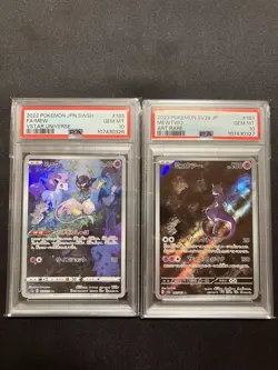 PSA10 SEQUENTIAL Mew AR & Mewtwo AR Set Pokemon Cards Japanese - Image 1