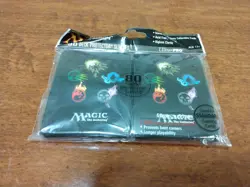 Vintage MTG Deck Mana 4 Color Symbol 2010 80ct Card Sleeves Ultra Pro Magic Rare - Image 1
