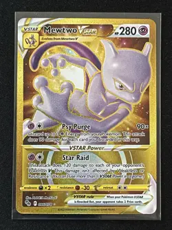 Pokemon TCG Pokemon GO Mewtwo VSTAR Secret Rare Holo Card 086/078 - Image 1