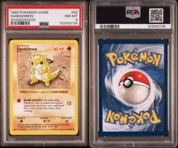 PSA 8 Base Set Shadowless Sandshrew 62/102 Pokemon Cards 1999🔥 - Image 1