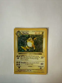 Pokemon TCG Shadowless WOTC Raichu Holo Rare Card 14/102 Base Set - Image 1