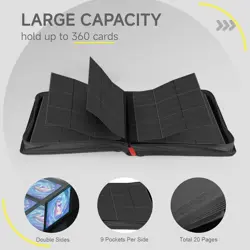 Vault X 9 Pocket Trading Card Zip Binder, 360 Cards, Premium Exo-Tec Album Mater - Image 4