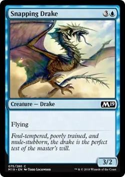 SNAPPING DRAKE ~mtg NM-M M19 Magic 2019 Com x4 - Image 1