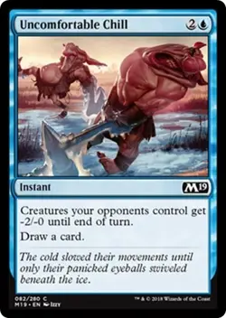 UNCOMFORTABLE CHILL ~mtg NM-M M19 Magic 2019 Com x4 - Image 1
