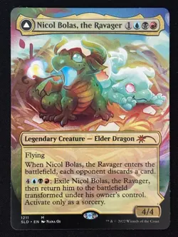1x MTG Nicol Bolas, the Ravager (Display Commander) - Thick Stock - (SLD) #1211 - Image 1