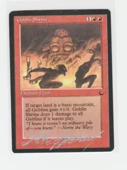 Magic the Gathering ~ 1x Goblin Shrine ~ LP ~ THE DARK ~ SIGNED BY ARTIST - Image 1