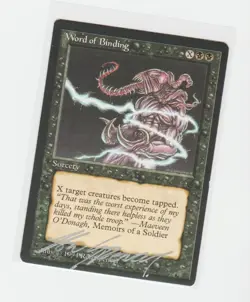Magic the Gathering ~ 1x Word of Binding ~ M/NM ~ THE DARK ~ SIGNED BY ARTIST - Image 1
