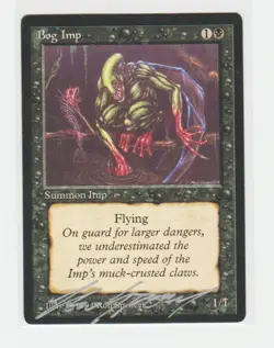 Magic the Gathering ~ MTG ~ 1x Bog Imp ~ M/NM ~ THE DARK ~ SIGNED BY ARTIST - Image 1