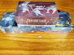 MTG Sealed Booster Box Lot Of 3 Crimson Vow, Phyrexia, Lost Caverns Ixalan - Image 1