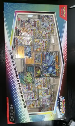 Pokemon TCG Prismatic Evolutions Lucario Ex & Tyranitar Ex Premium Collection - Image 1