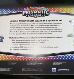 Pokemon TCG Prismatic Evolutions Lucario Ex & Tyranitar Ex Premium Collection - Image 4