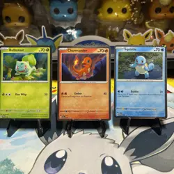 Pokemon S&V 151: Poster Collection Black Star Promo Starters Set All have swirls - Image 1