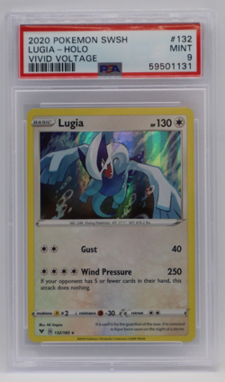 2020 Pokemon SWSH Vivid Voltage Holo Rare #132 - PSA MINT 9 - LUGIA - Image 1