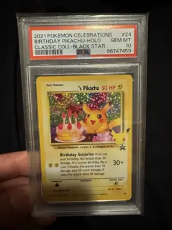 PSA 10 Pokemon Birthday Pikachu Holo 24/108 Celebrations 25th Anniversary - Image 1