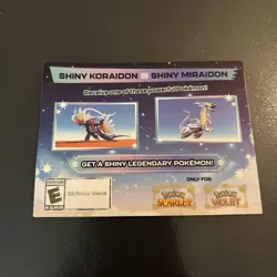 Pokemon Scarlet & Violet Serial Code Shiny Koraidon or Miraidon UNSCRATCHED! 🔥 - Image 1