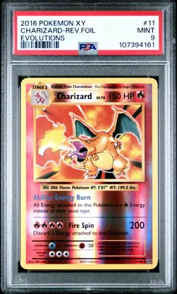 2016 POKEMON XY EVOLUTIONS #11 CHARIZARD-REVERSE FOIL PSA 9 - Image 1