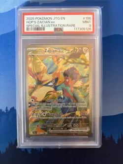 Hop's Zacian Ex #186 Special Illustration Rare Pokemon Journey Together PSA 9 - Image 1