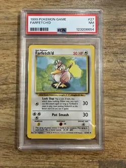 Graded PSA 7 1999 Pokemon Game Farfetch’d #27 - Image 1