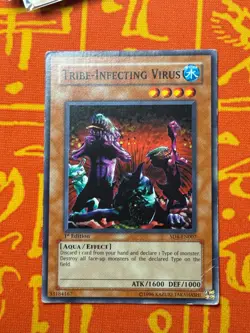 YUGIOH TRIBE-INFECTING VIRUS COMMON 1ST EDITION HEAVY PLAY SD4-EN007 - Image 1