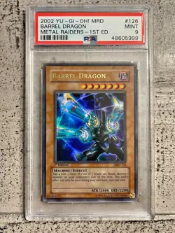 Yu-Gi-Oh! Barrel Dragon 1st Edition MRD-126 PSA 9 Mint Card Metal Raiders - Image 1