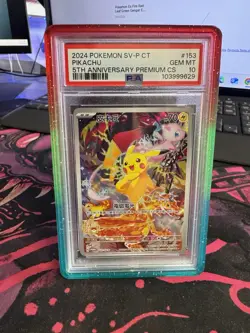 2024 POKEMON TRADITIONAL CHINESE SV-P PROMO 5TH ANV PREM CARD SET PIKACHU PSA 10 - Image 1