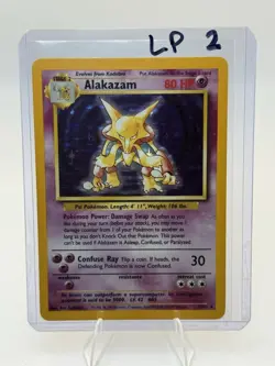 Pokemon TCG Alakazam Base Set Holo Card 1/102 Unlimited Holo Rare, LP Condition - Image 1