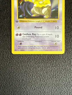 1st Edition Shadowless Drowzee Pokemon Card 1999 Base Set WOTC TCG 49/102 - Image 2