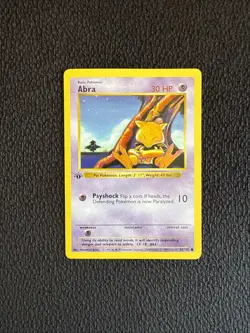 Pokemon Card - Abra Base Set (Shadowless) 43/102 1st Edition LP - Image 1