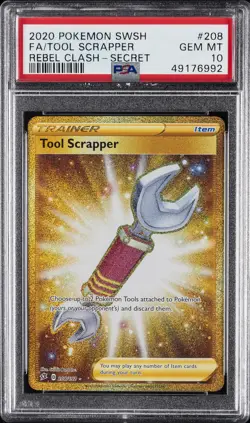 2020 POKEMON SWORD & SHIELD REBEL CLASH SECRET FULL ART/TOOL SCRAPPER PSA 10 - Image 1