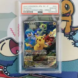 PSA 10 GEM MINT Pikachu 001/SV-P Scarlet & Violet Promo Japanese Pokemon 2022 - Image 1