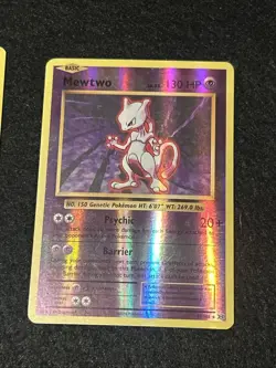 XY Evolutions Mewtwo 3 Card Pokemon Lot Cracked Ice Holo, Reverse, Non Holo MP+ - Image 3