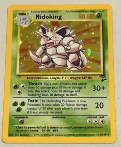 Pokemon Nidoking Base Set 2 11/130 Holo Unlimited Holo Rare (NM) Near Mint - Image 1