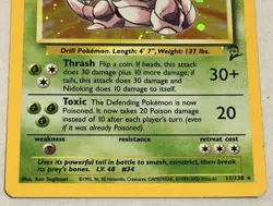 Pokemon Nidoking Base Set 2 11/130 Holo Unlimited Holo Rare (NM) Near Mint - Image 3