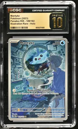 MANTYKE Paradox Rift Illustration Rare #189 CGC 10 Pristine Pokemon [Nostalgium] - Image 1