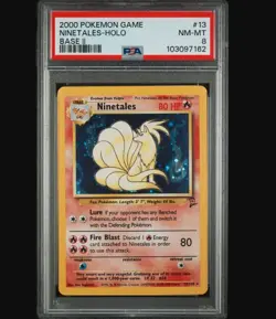 Pokemon Ninetales Holo 13/130 Base Set II PSA 8 NM-MT Englisch - Image 1